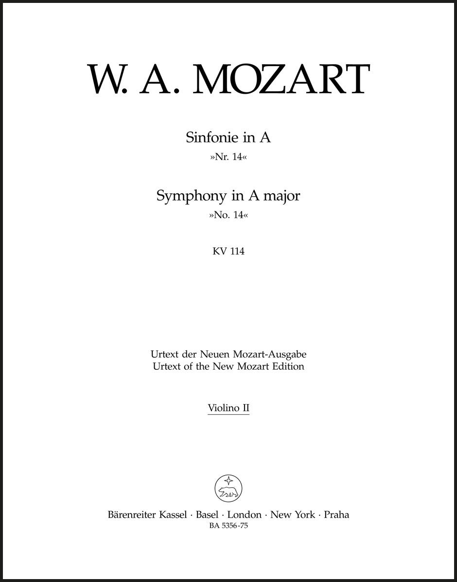 Mozart: Symphony No. 14 in A Major, K. 114