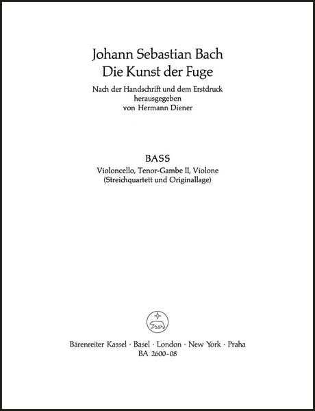 Bach: The Art of Fugue, BWV 1080 - string quartet version