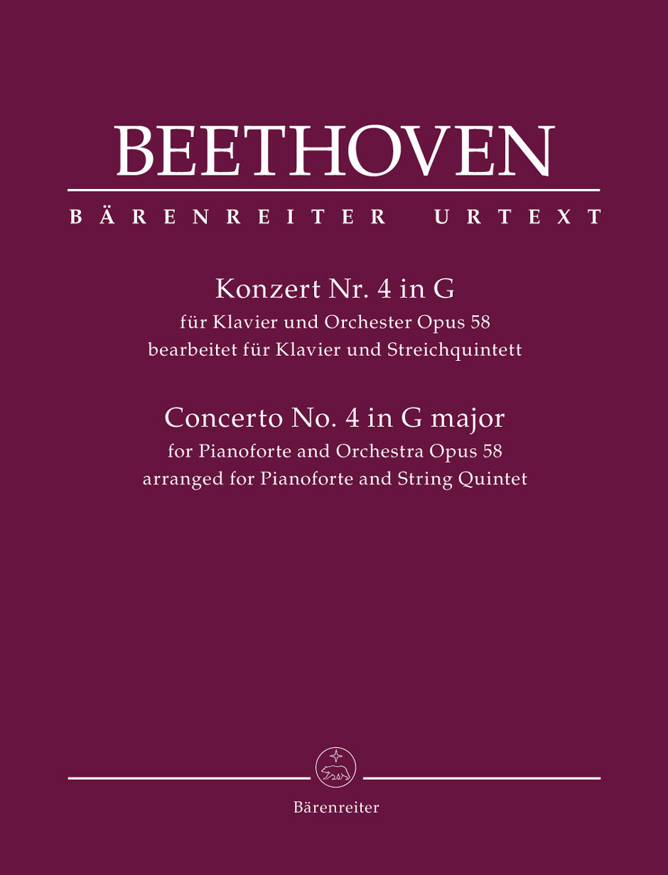 Beethoven: Piano Concerto No. 4, Op. 58 (Arranged for Piano and String Quintet)