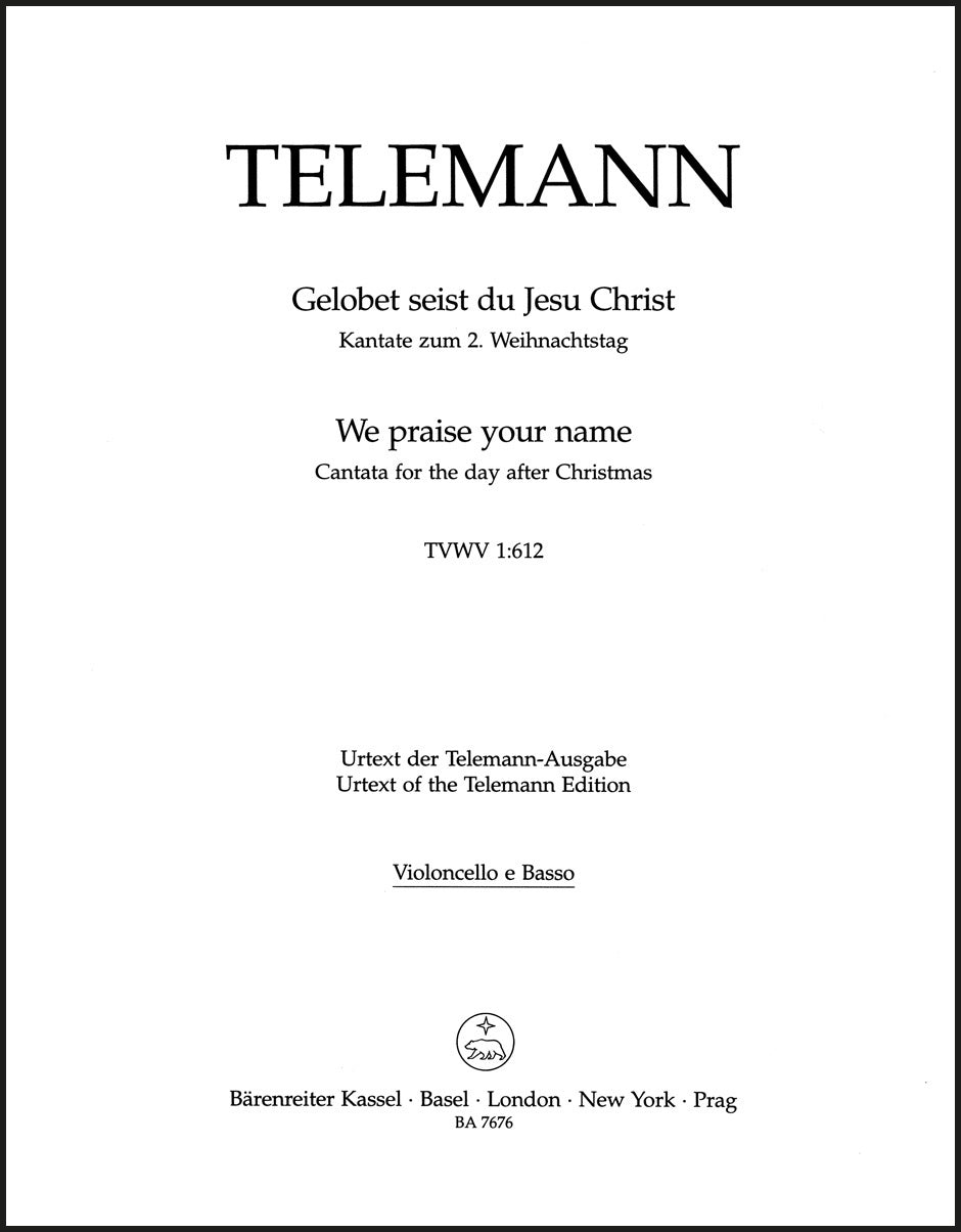 Telemann: Gelobet seist du Jesu Christ, TWV 1:612