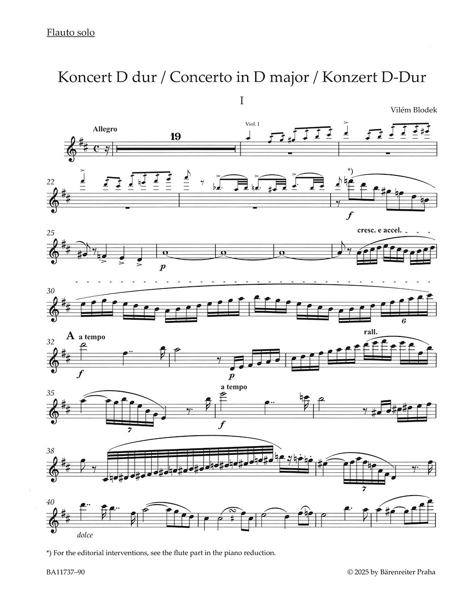 Blodek: Flute Concerto in D Major