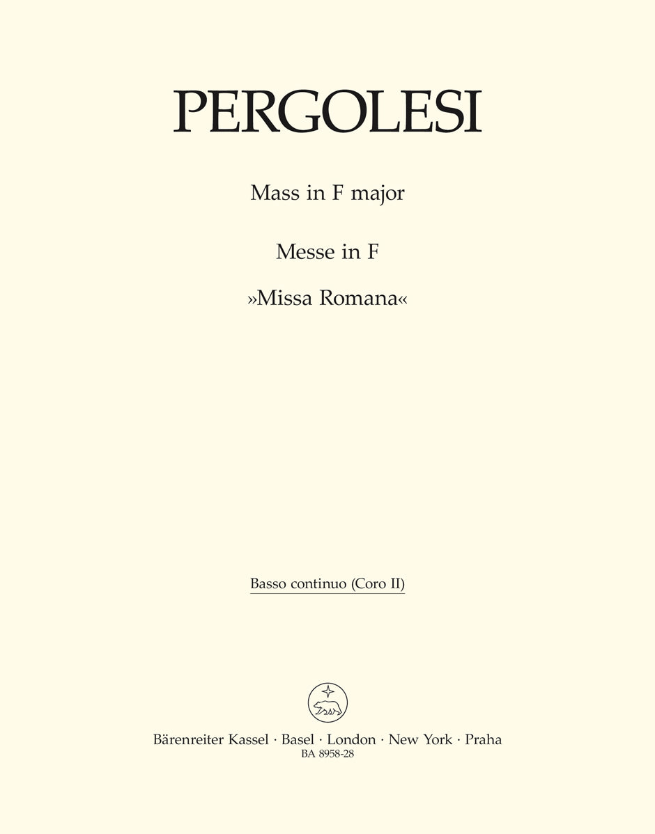 Pergolesi: Mass in F Major ("Missa Romana")