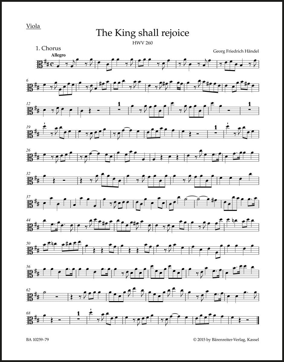 Handel: The King shall rejoice, HWV 260
