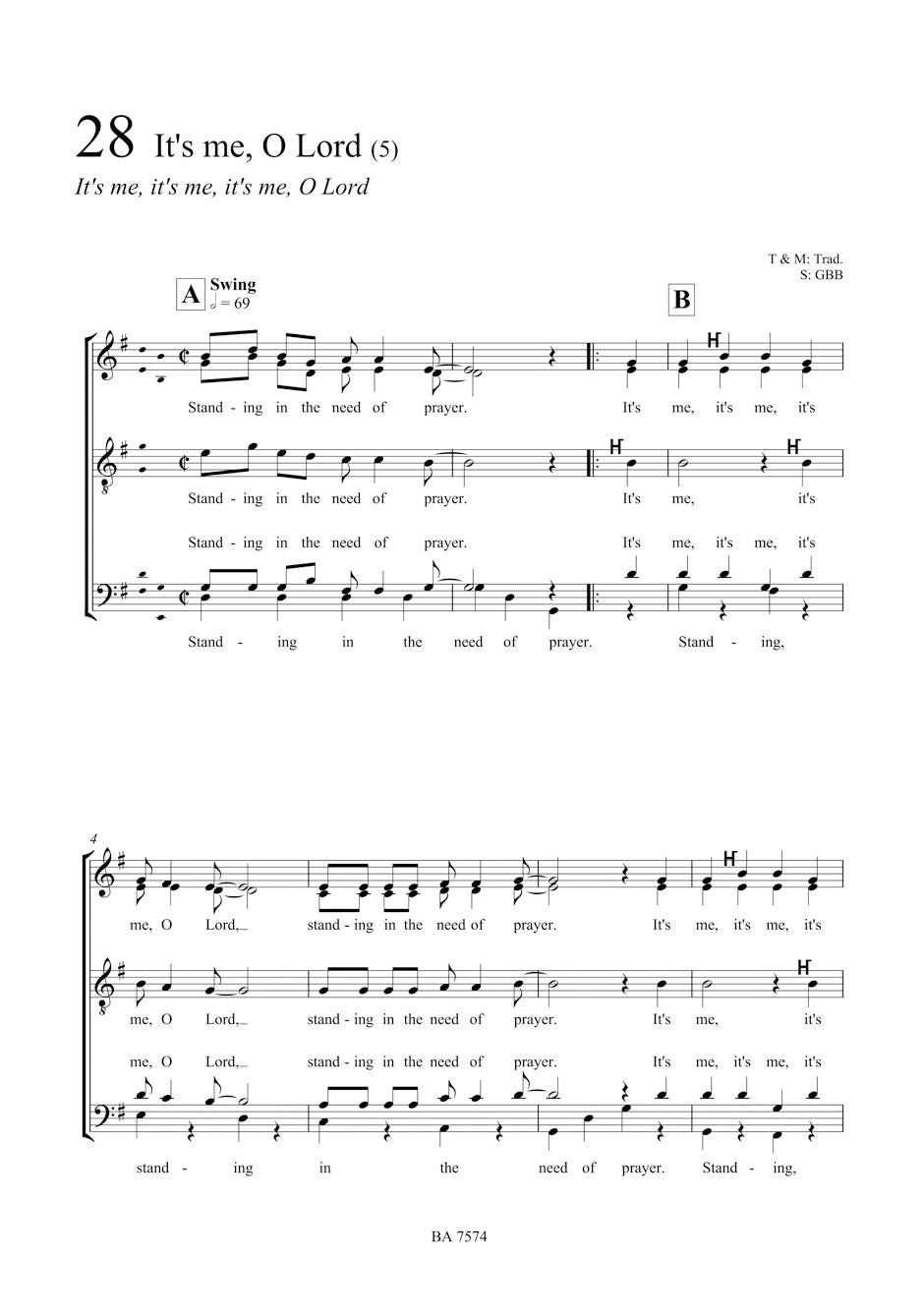 64 Spirituals a cappella