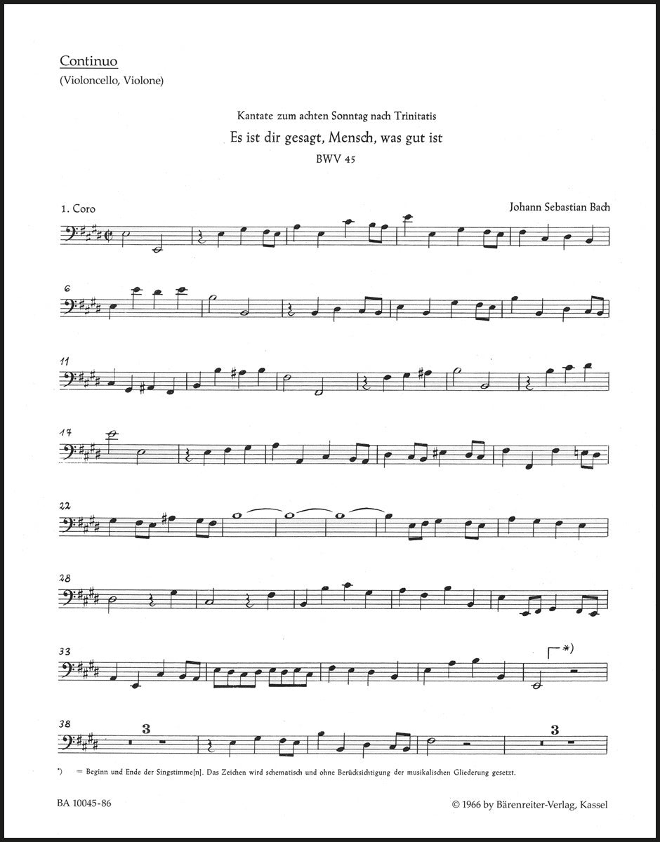 Bach: Es ist dir gesagt, Mensch, was gut ist, BWV 45