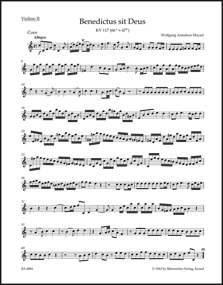 Mozart: Benedictus sit Deus, K. 117 (66a=47b)
