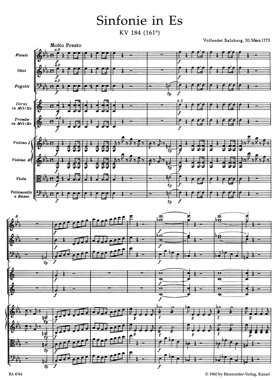 Mozart: Symphony No. 26 in E-flat Major, K. 184 (166a)