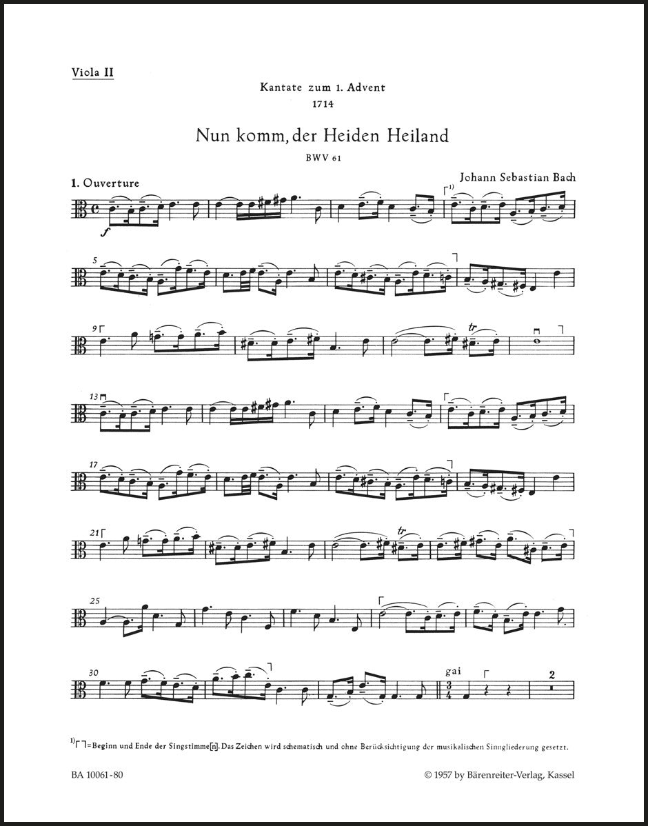 Bach: Nun komm, der Heiden Heiland, BWV 61