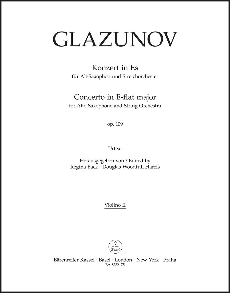 Glazunov: Alto Saxophone Concerto in E-flat Major, Op. 109