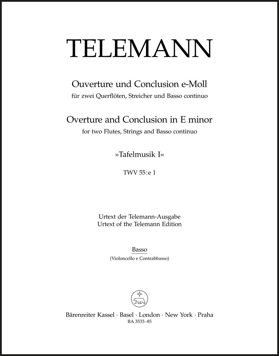 Telemann: Overture Suite and Conclusion in E Minor TWV 55:e1 & 50:5