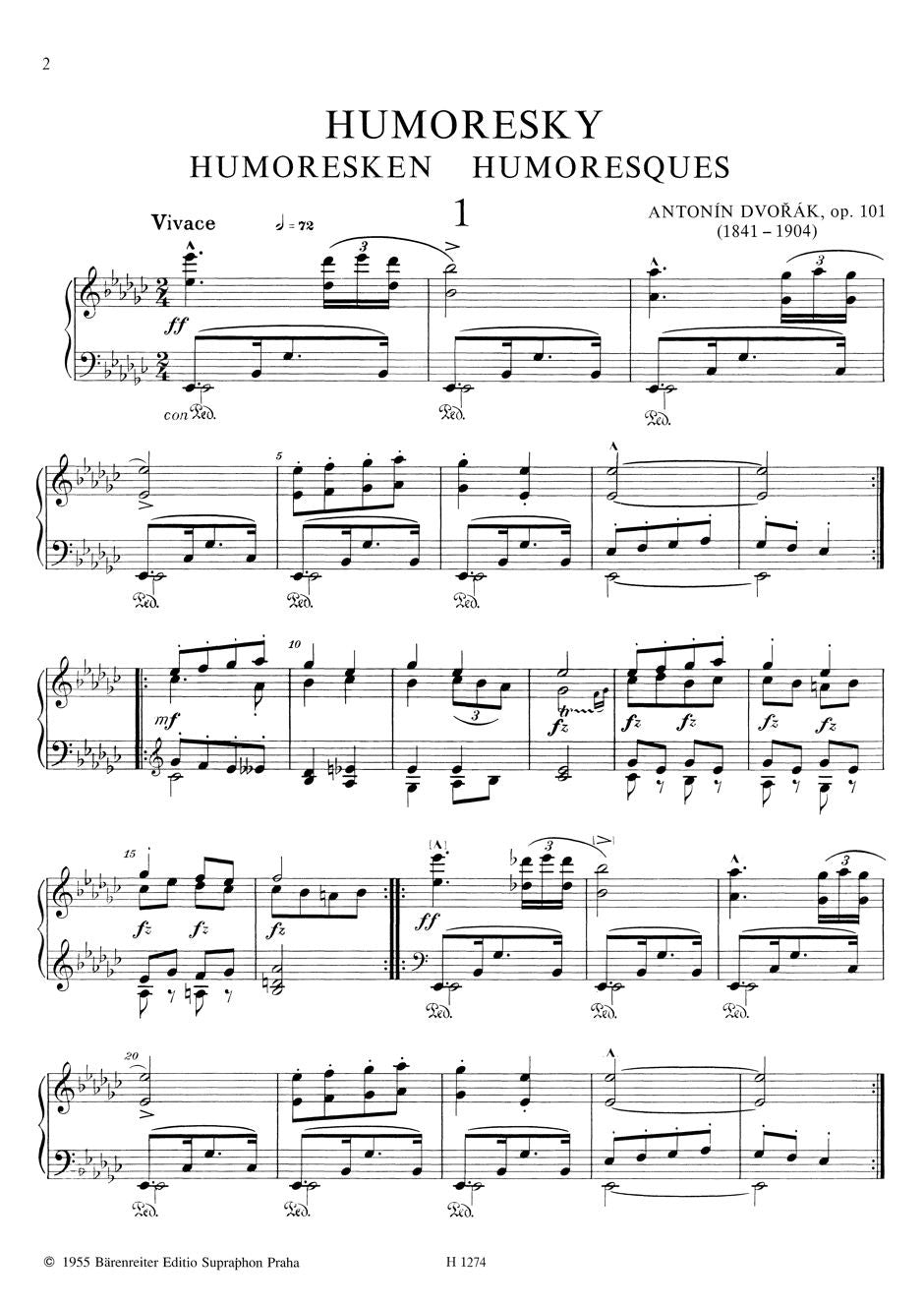 Dvořák: Humoresques, Op. 101