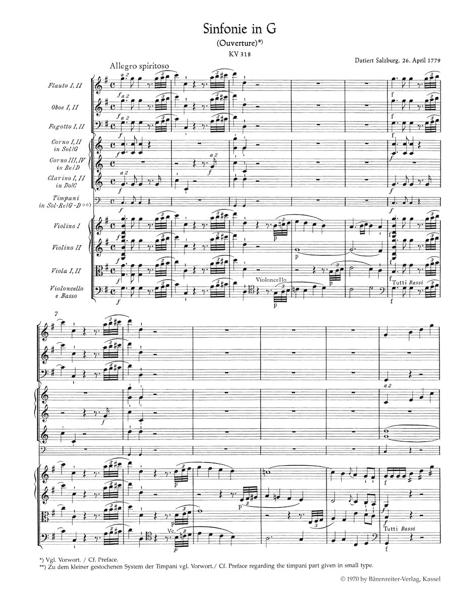 Mozart: Symphony (Overture) No. 32 in G Major, K. 318
