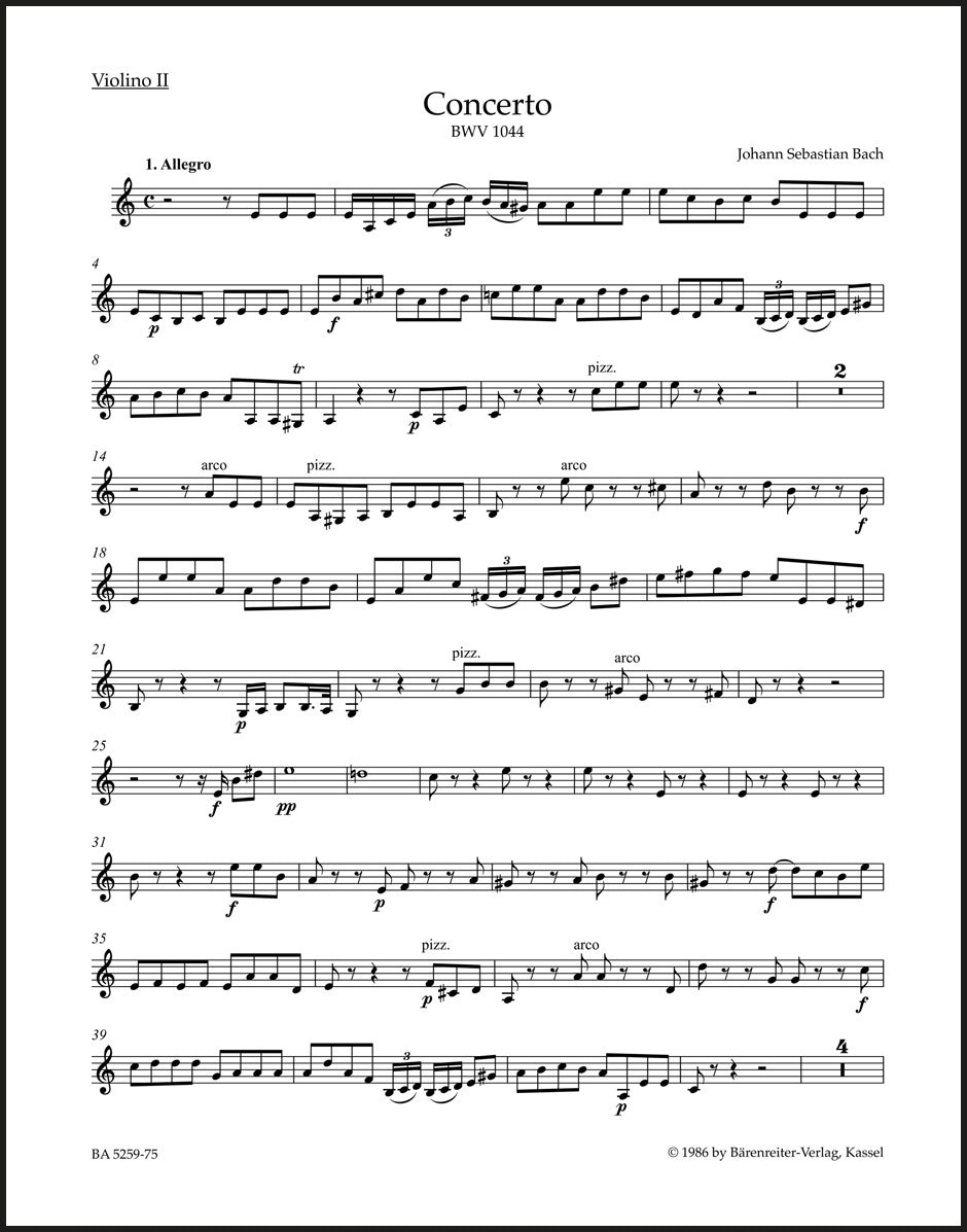 Bach: Triple Concerto for Harpsichord, Flute and Violin in A Minor, BWV 1044