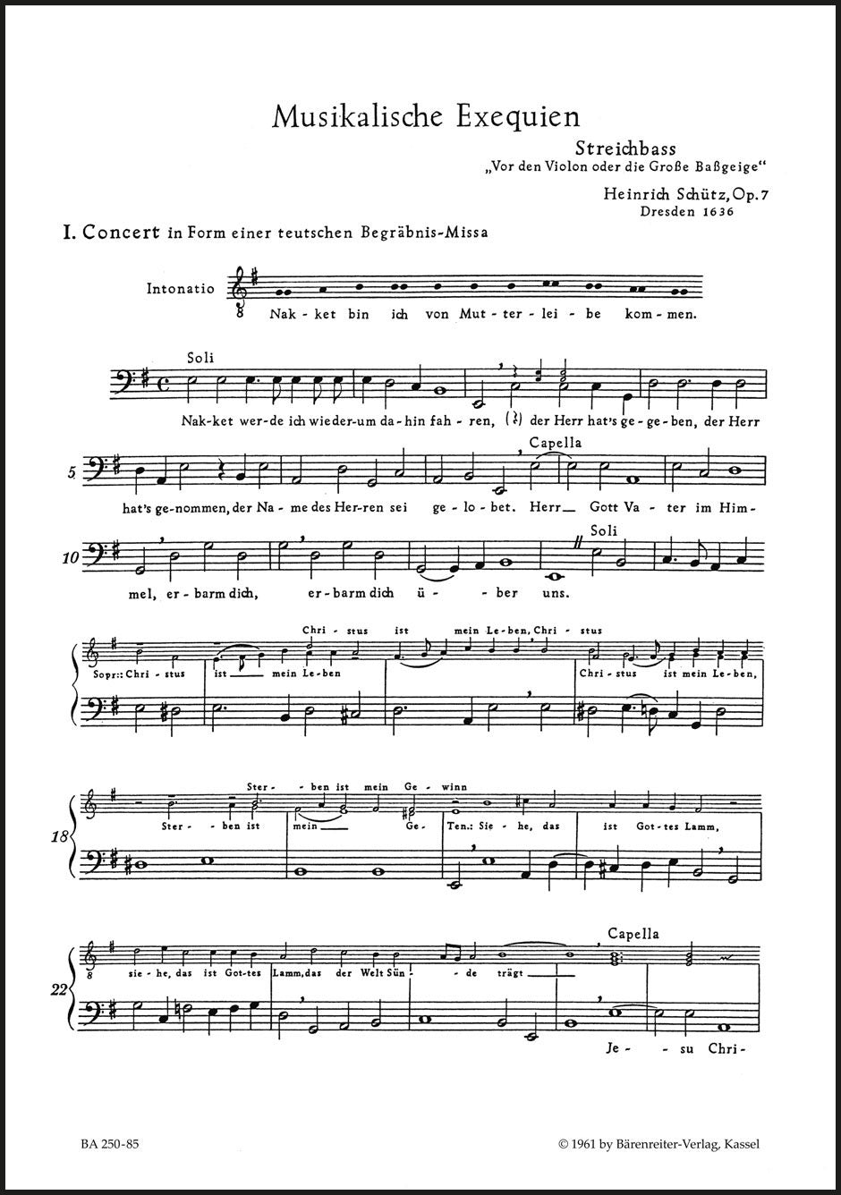 Schütz: Musikalische Exequien, SWV 279–281, Op. 7