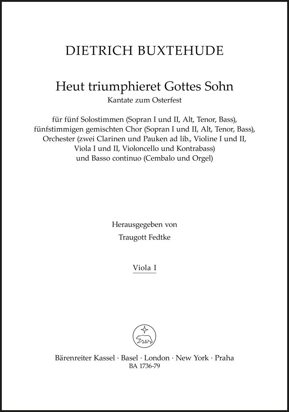 Buxtehude: Heut triumphieret Gottes Sohn, BuxWV 43 - Easter Cantata
