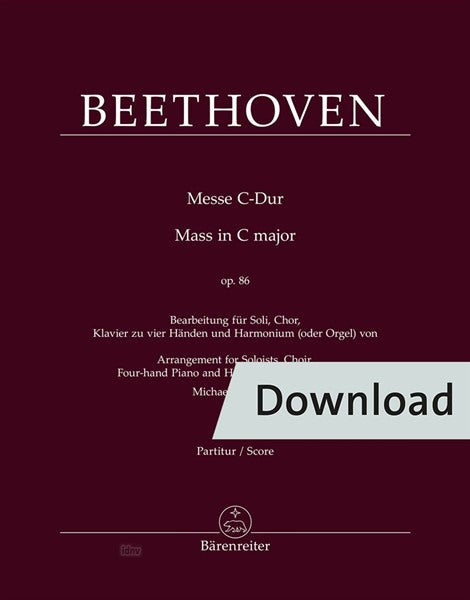 Beethoven: Mass in C Major, Op. 86 (arr. for choir & keyboards)