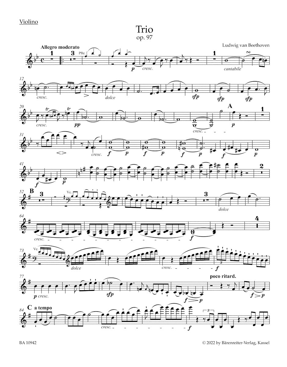 Beethoven: Piano Trio in B-flat Major, Op. 97