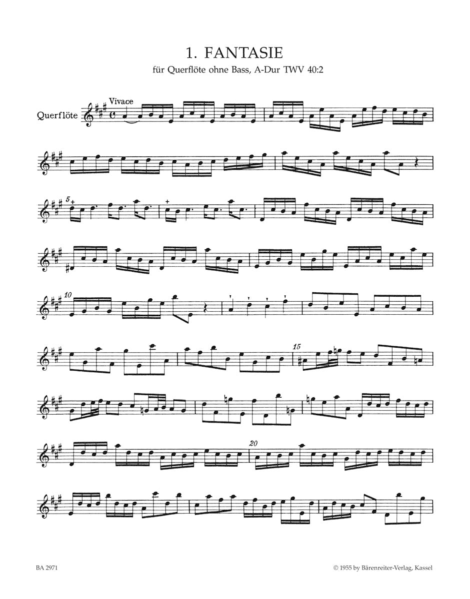 Telemann: 12 Fantasias for Solo Flute, TWV 40:2-13