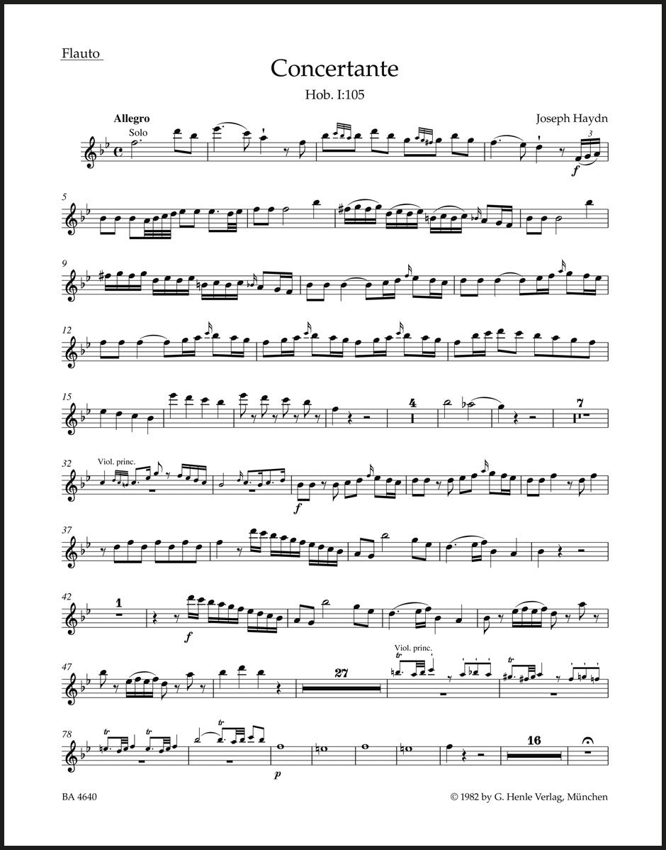 Haydn: Concertante in B-flat Major, Hob. I:105