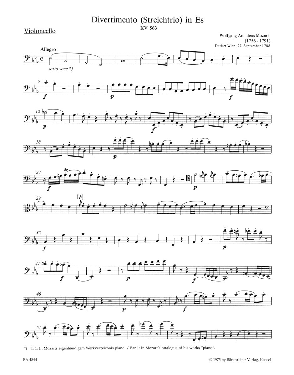 Mozart: Divertimento in E-flat Major, K. 563