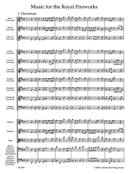 Handel: Music for the Royal Fireworks, HWV 351