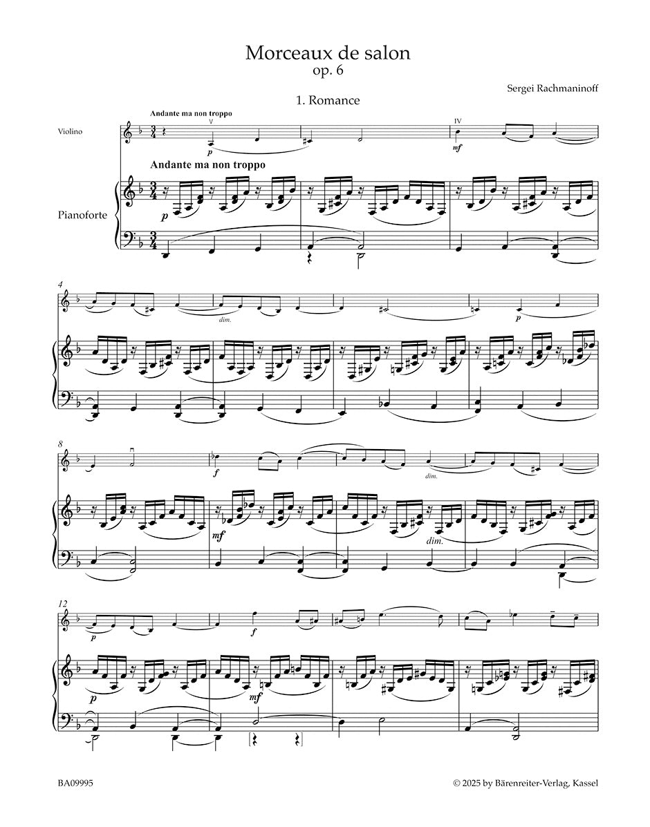 Rachmaninoff: Works for Violin and Piano