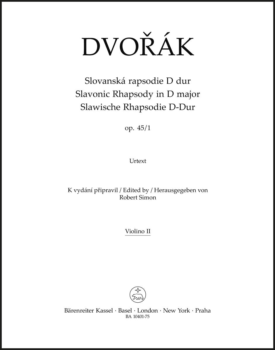 Dvořák: Slavonic Rhapsody in D Major, Op. 45, No. 1