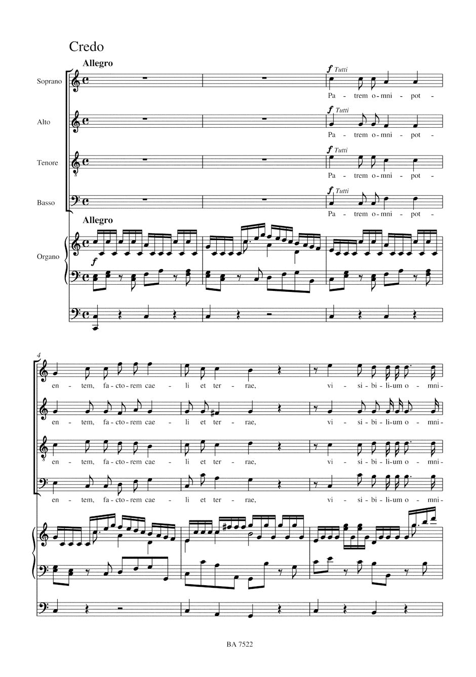Mozart: Missa in C Major, K. 220 (196b) - arr for choir & organ