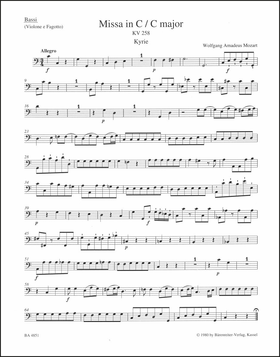 Mozart: Missa in C Major, K. 258