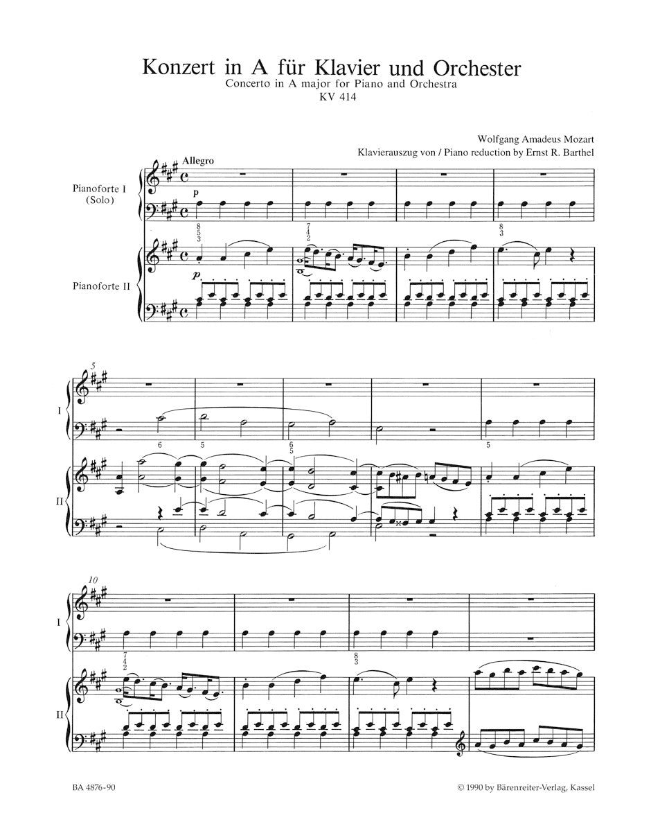 Mozart: Piano Concerto No. 12 in A Major, K. 414