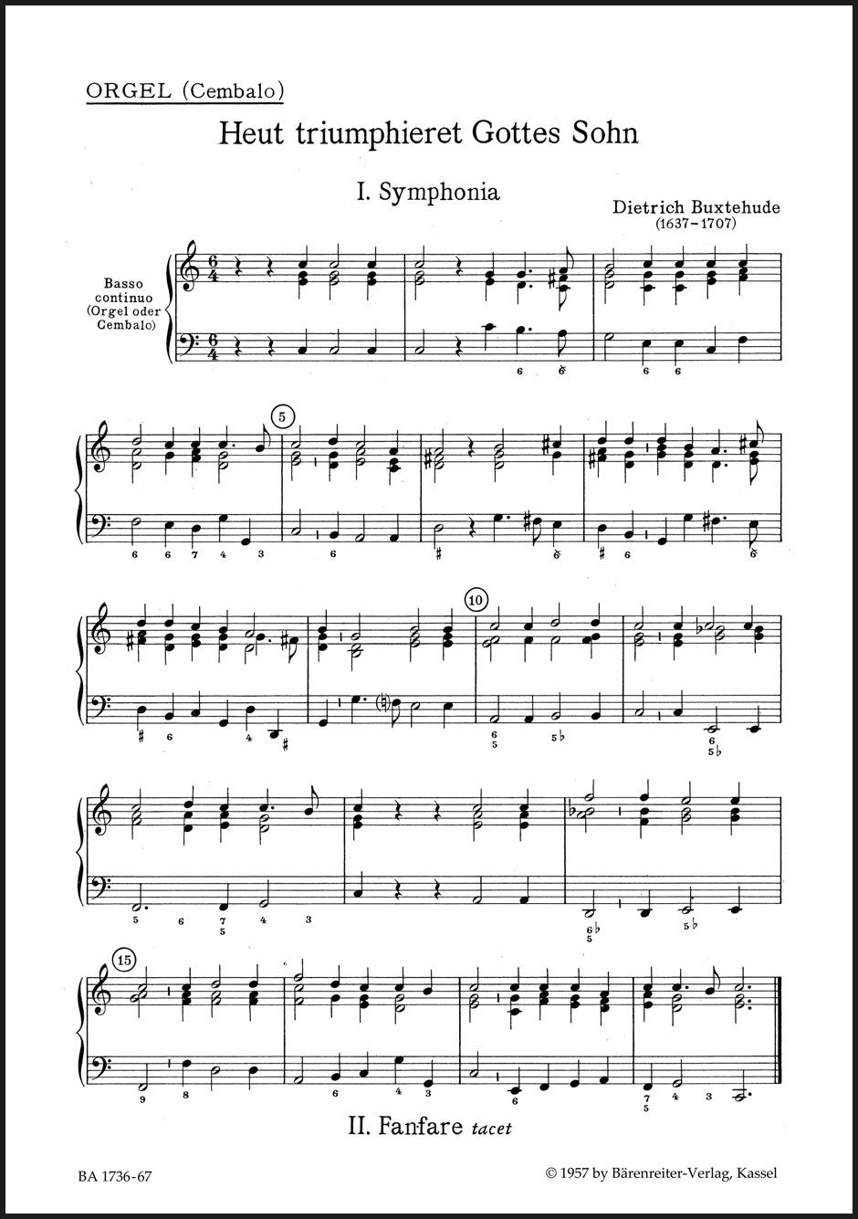 Buxtehude: Heut triumphieret Gottes Sohn, BuxWV 43 - Easter Cantata