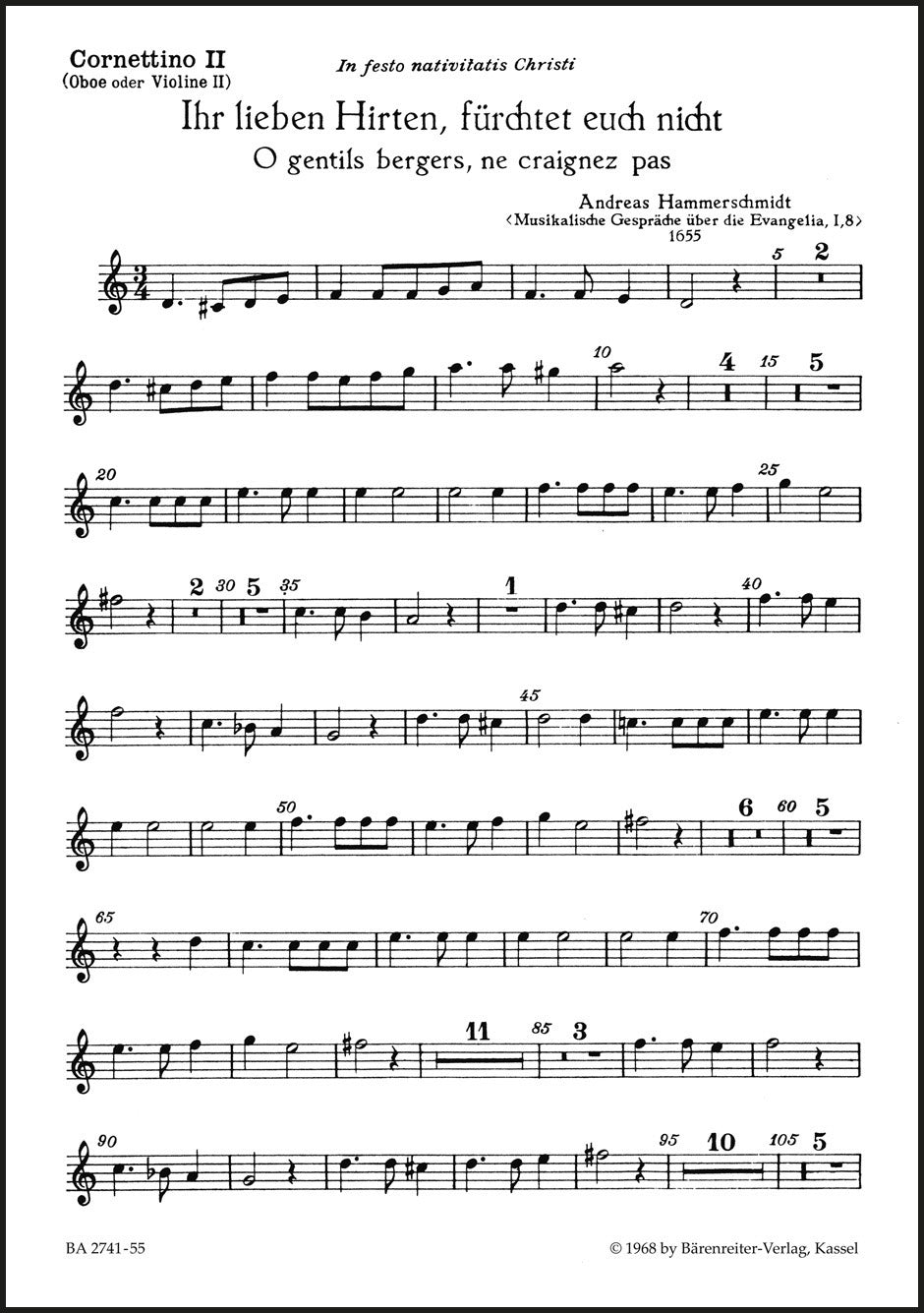 Hammerschmidt: Ihr lieben Hirten, fürchtet euch nicht