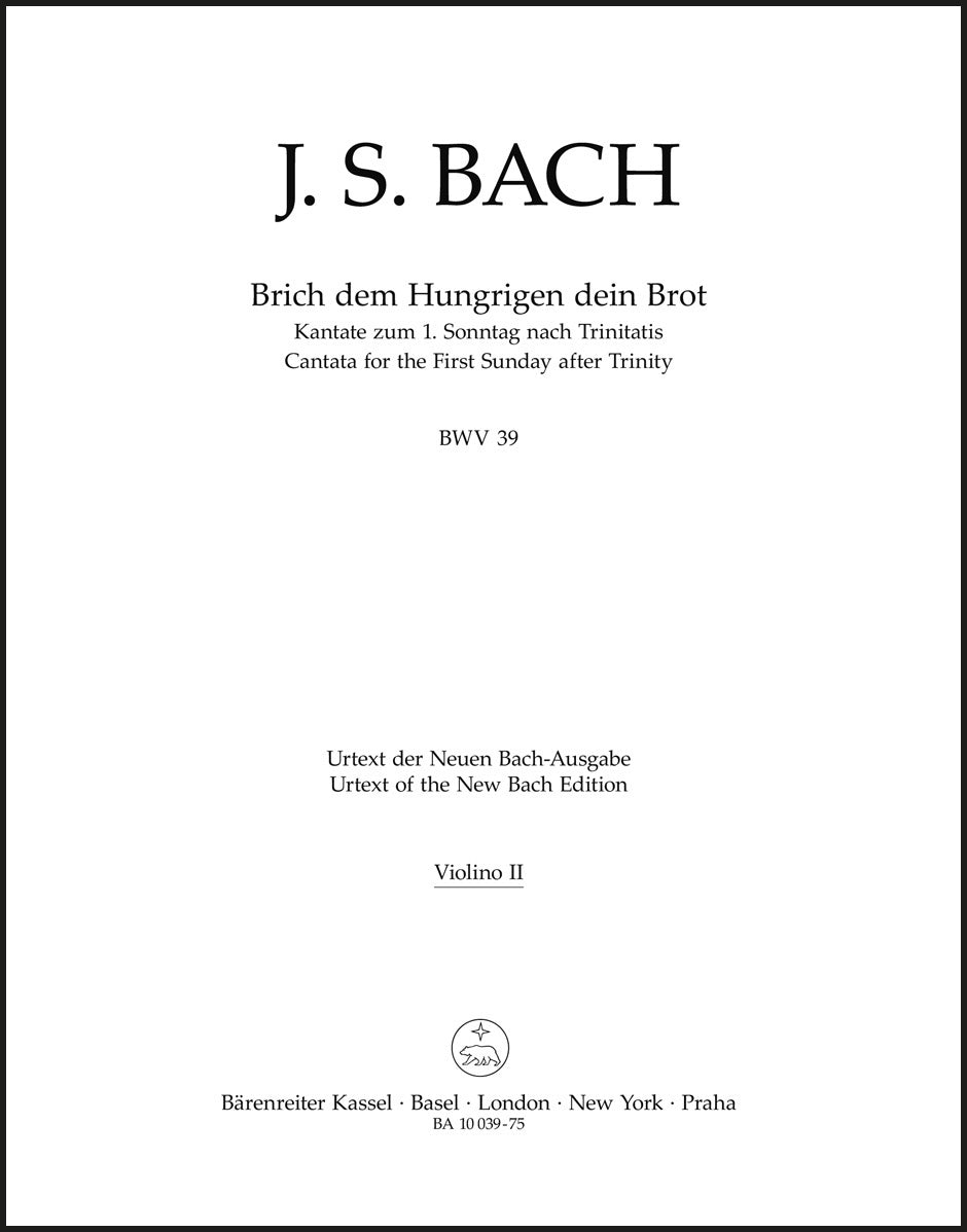 Bach: Brich dem Hungrigen dein Brot, BWV 39