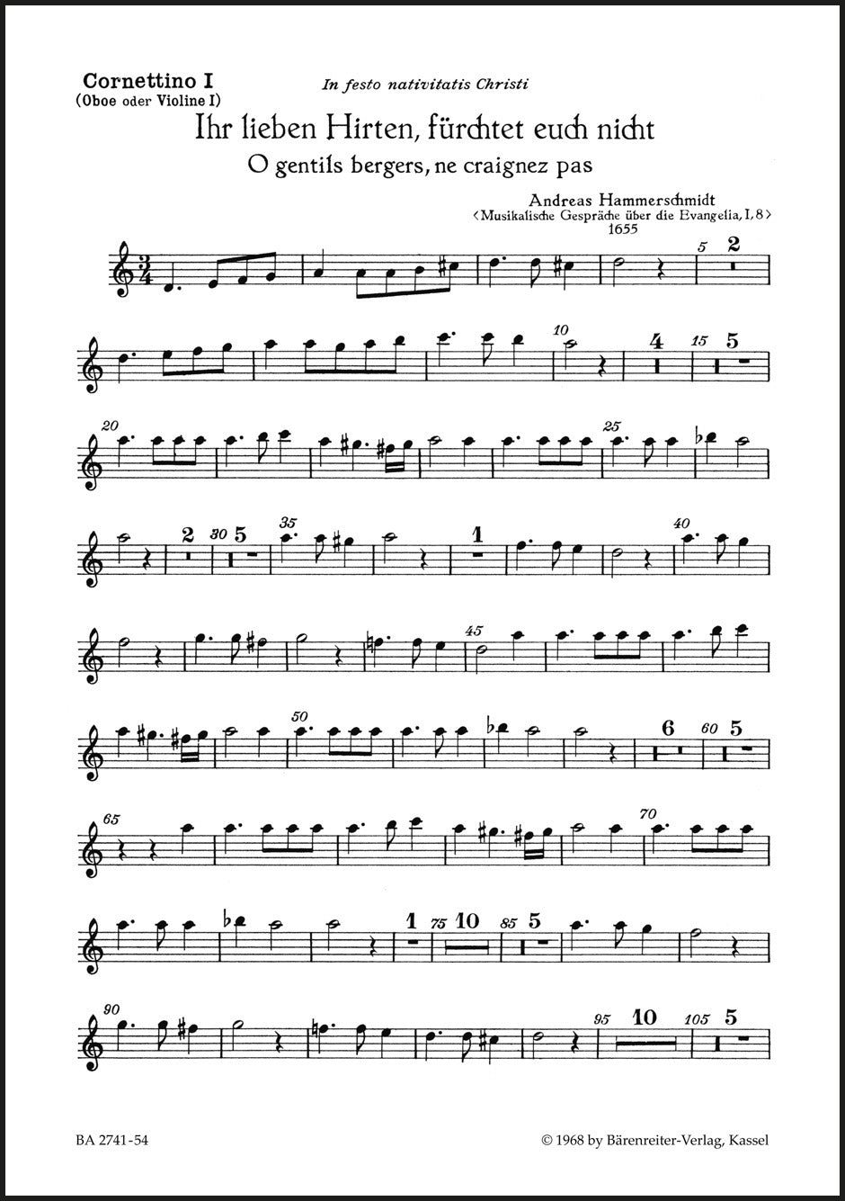 Hammerschmidt: Ihr lieben Hirten, fürchtet euch nicht