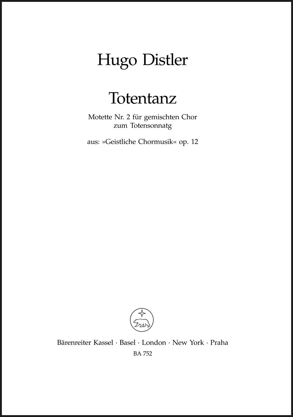 Distler: Totentanz, Op. 12, No. 2