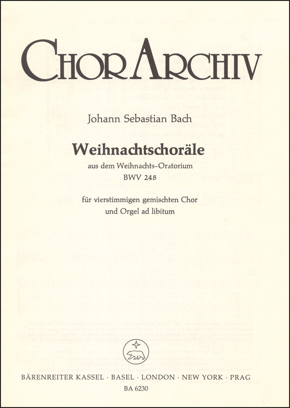 Bach: Christmas Chorales from the Christmas Oratorio BWV 248