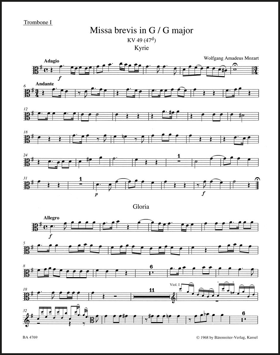 Mozart: Missa brevis in G Major, K. 49 (47d)