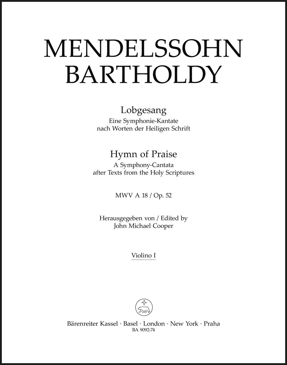 Mendelssohn: Lobgesang, MWV A 18, Op. 52