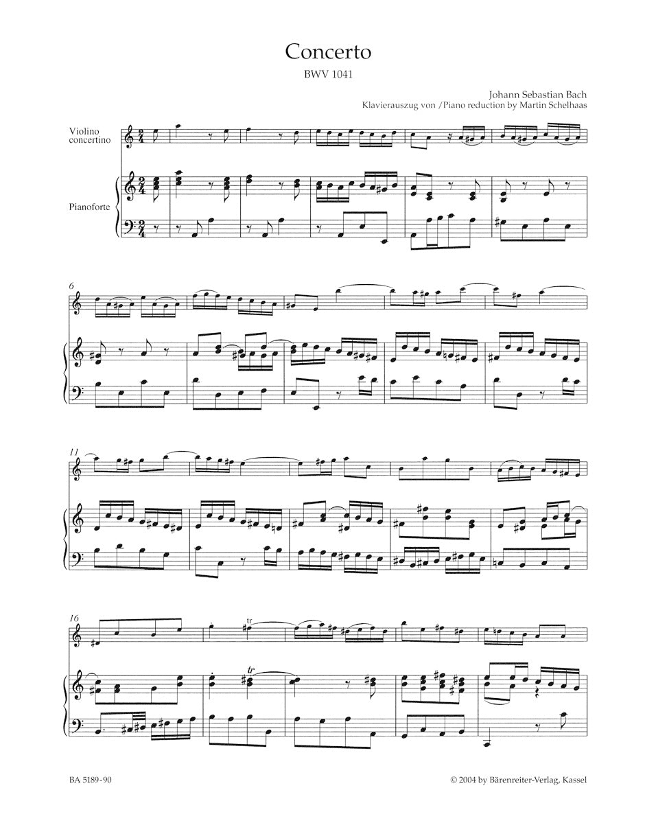 Bach: Violin Concerto in A Minor, BWV 1041