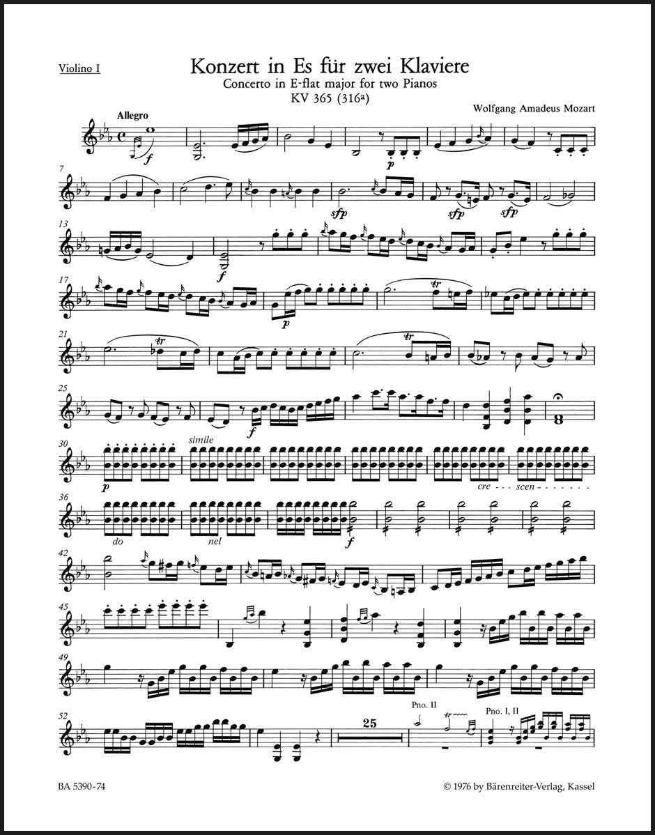 Mozart: Concerto for two Pianos No. 10 in E-flat Major, K. 365 (316a)