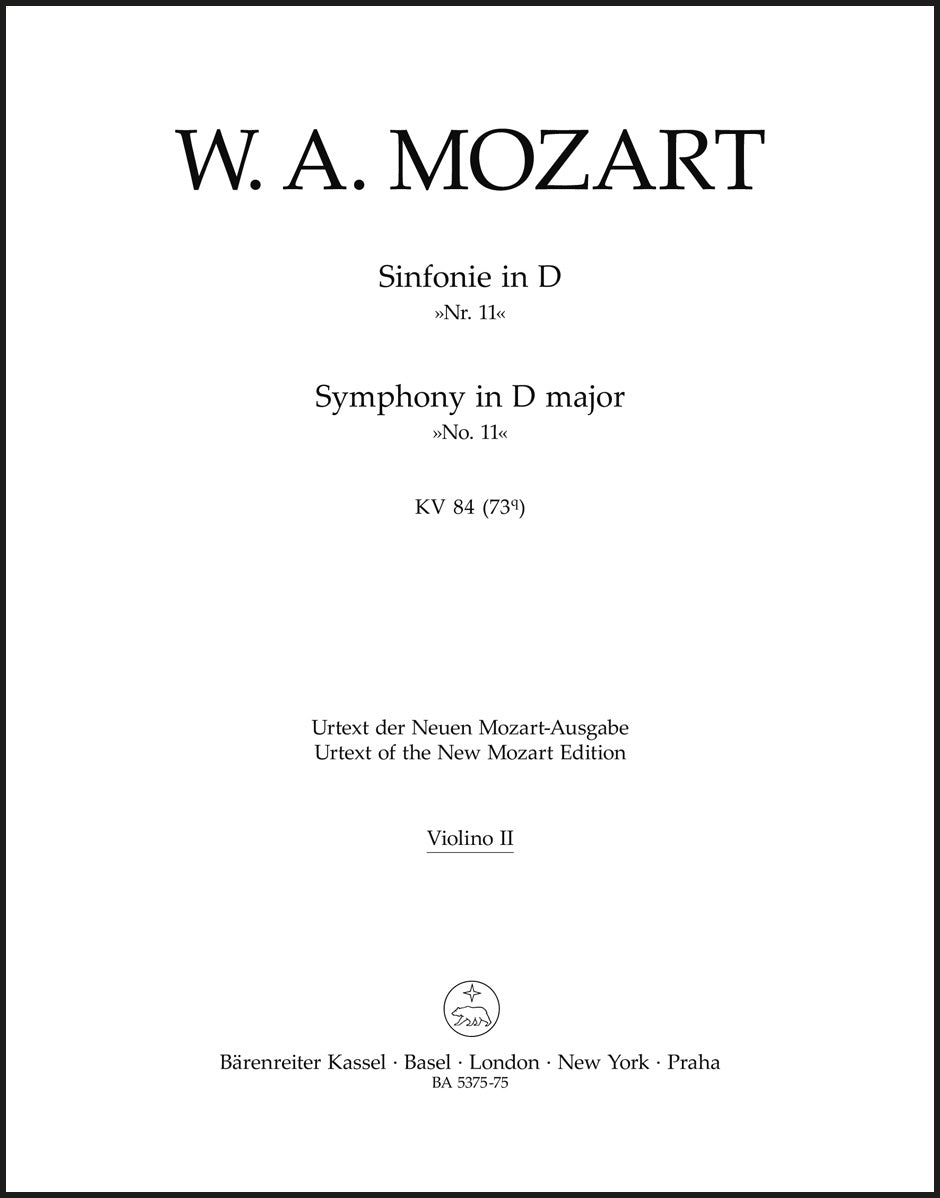 Mozart: Symphony No. 11 in D Major, K. 84 (73Q)
