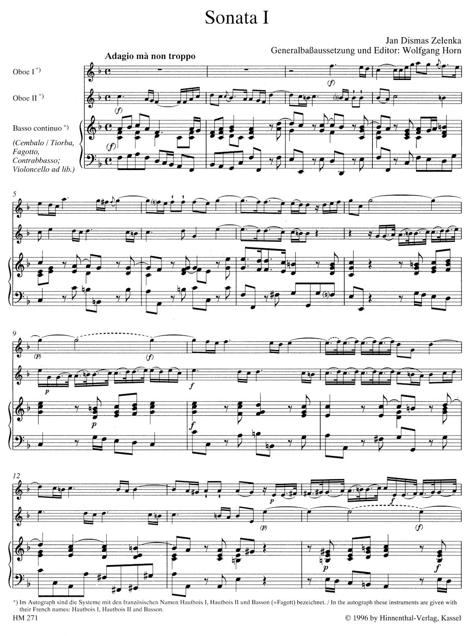 Zelenka: Sonata No. 1 in F Major, ZWV 181, No. 1
