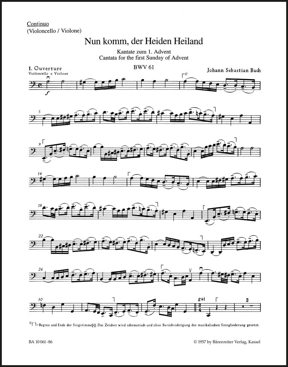 Bach: Nun komm, der Heiden Heiland, BWV 61
