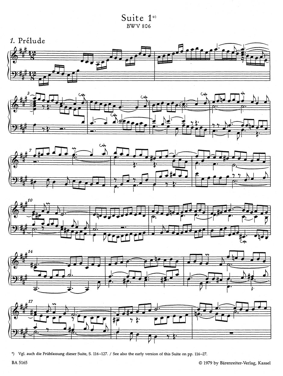 Bach: English Suites, BWV 806-811