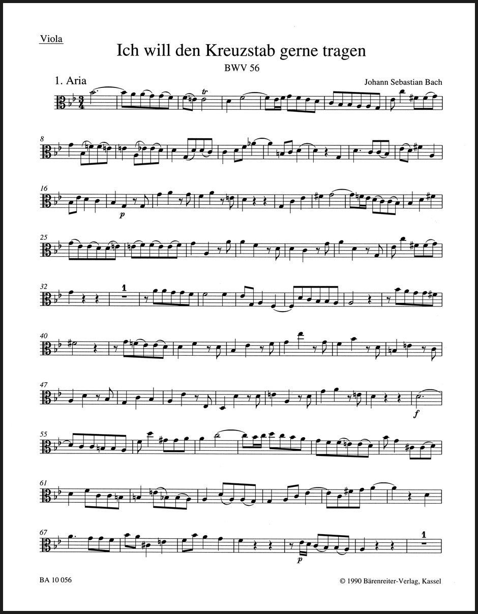Bach: Ich will den Kreuzstab gerne tragen, BWV 56