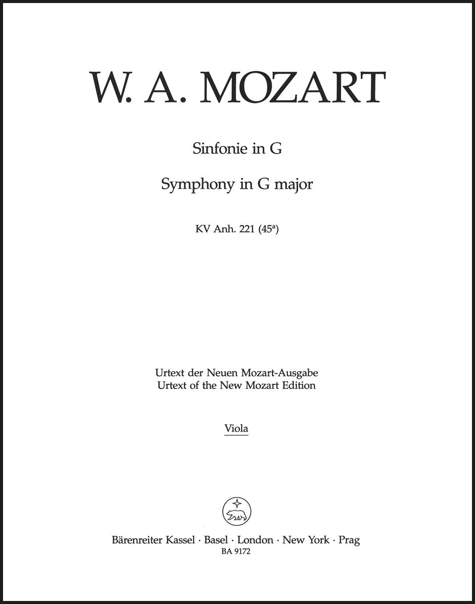 Mozart: Symphony in G Major, K. Anh. 221 (45a)