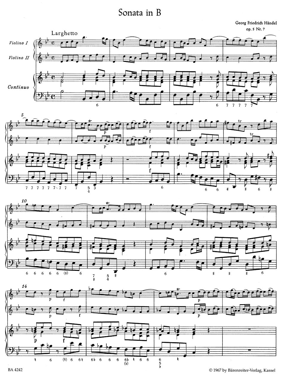 Handel: 2 Trio Sonatas, HWV 402 & 396