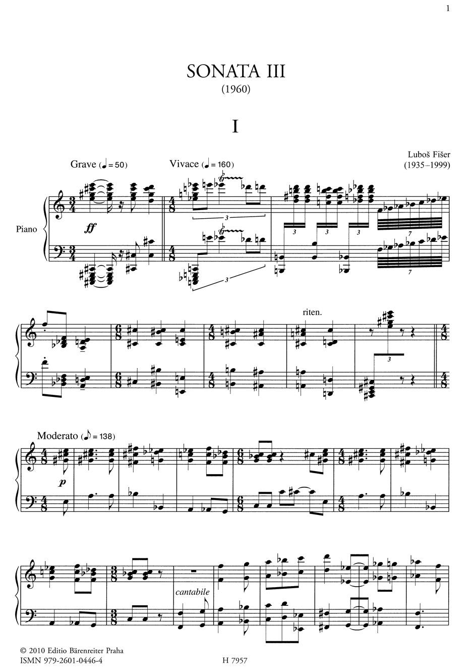 Fišer: Piano Sonata No. 3