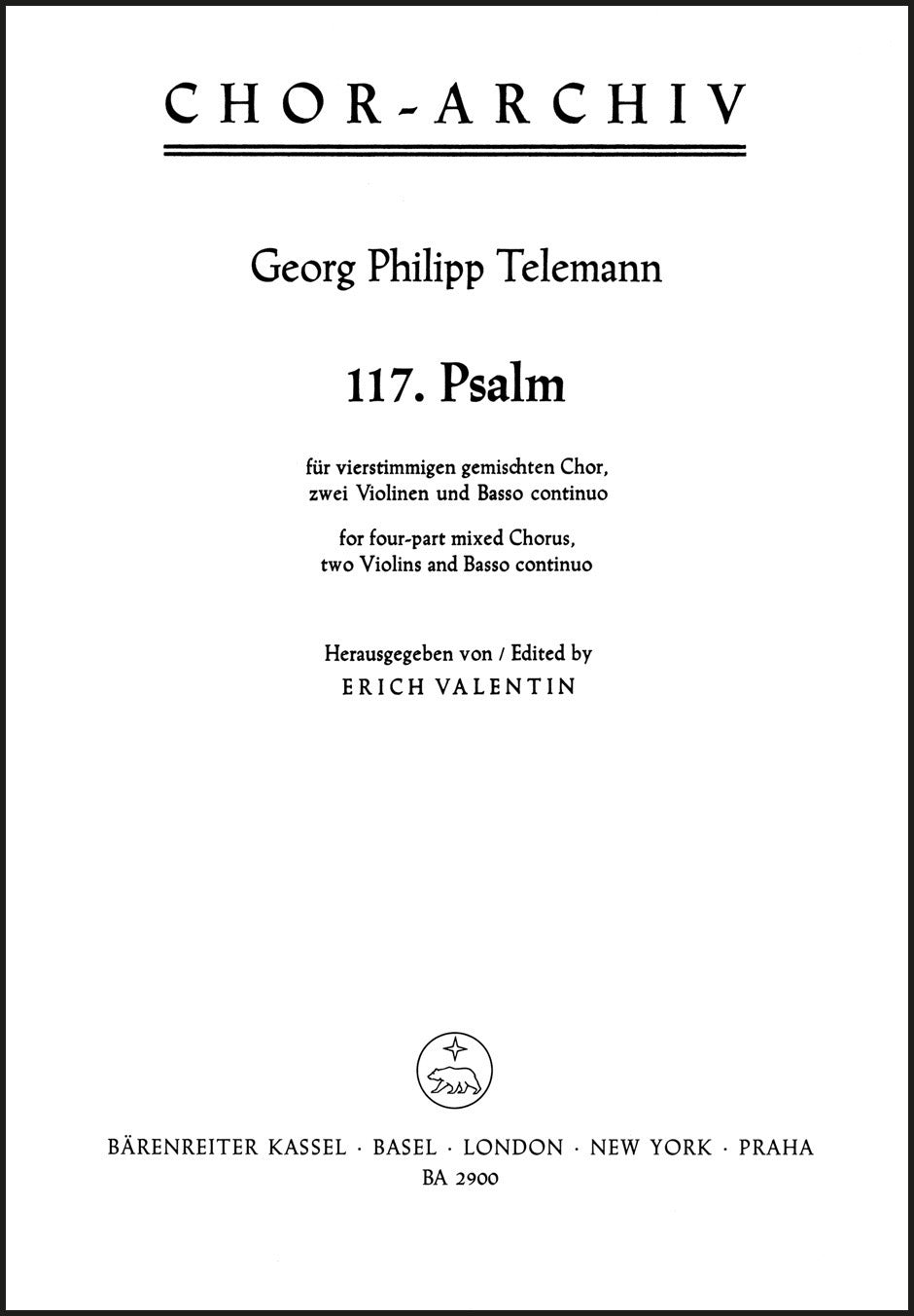 Telemann: Psalm 117 - Laudate Jehovam