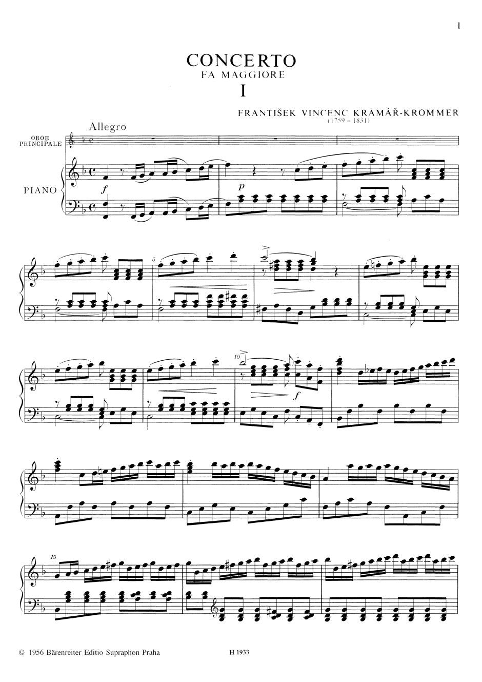 Krommer: Oboe Concerto in F Major, Op. 52